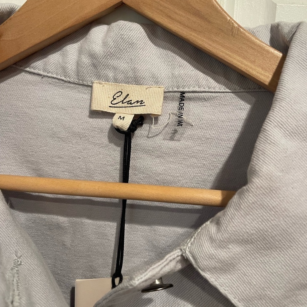 Elan Lilac Crop Denim Jacket - Picture 3 of 4